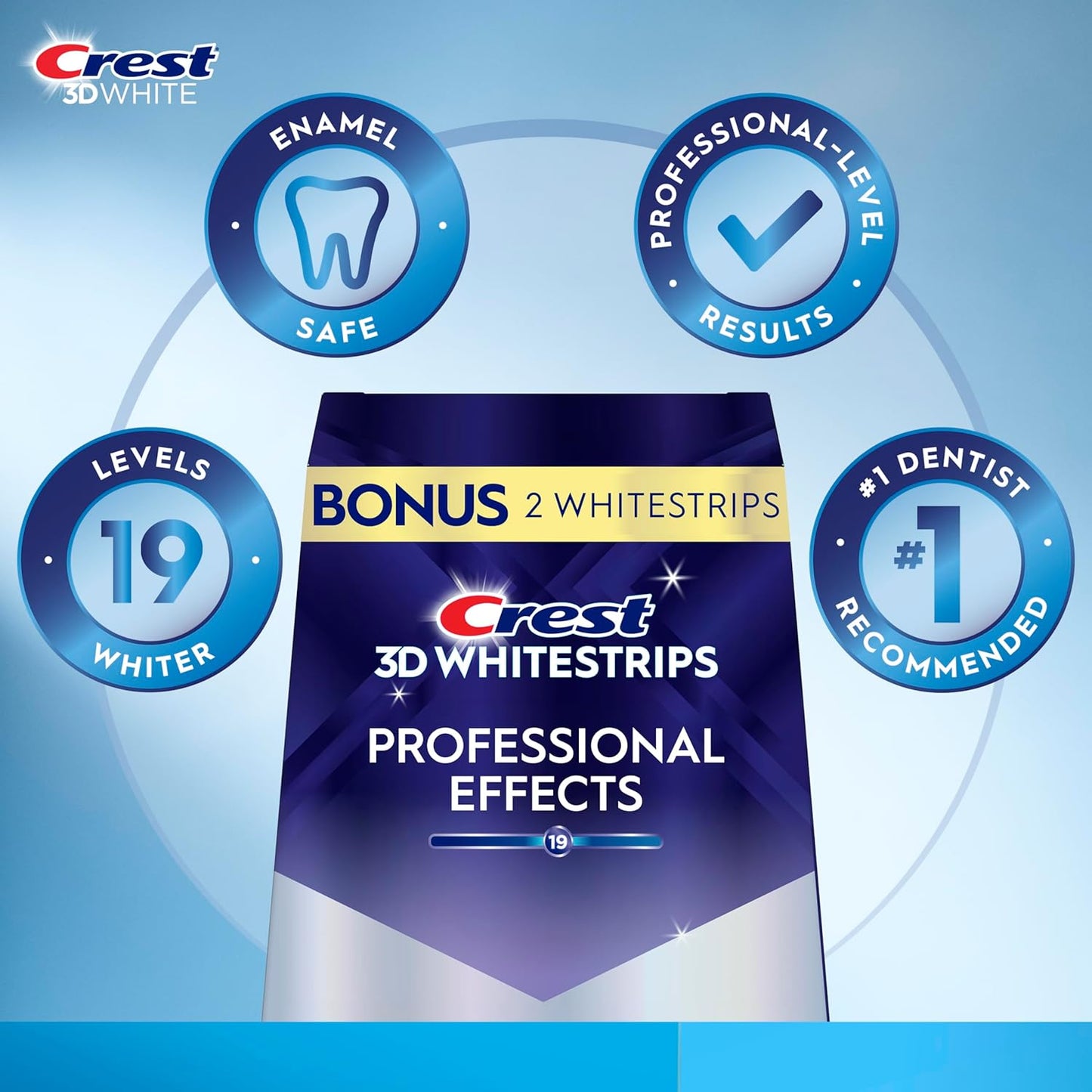 شرائط تبييض الأسنان الاحترافية من كريست 3D Whitestrips - مجموعة 44 شريطًا لتبييض الأسنان