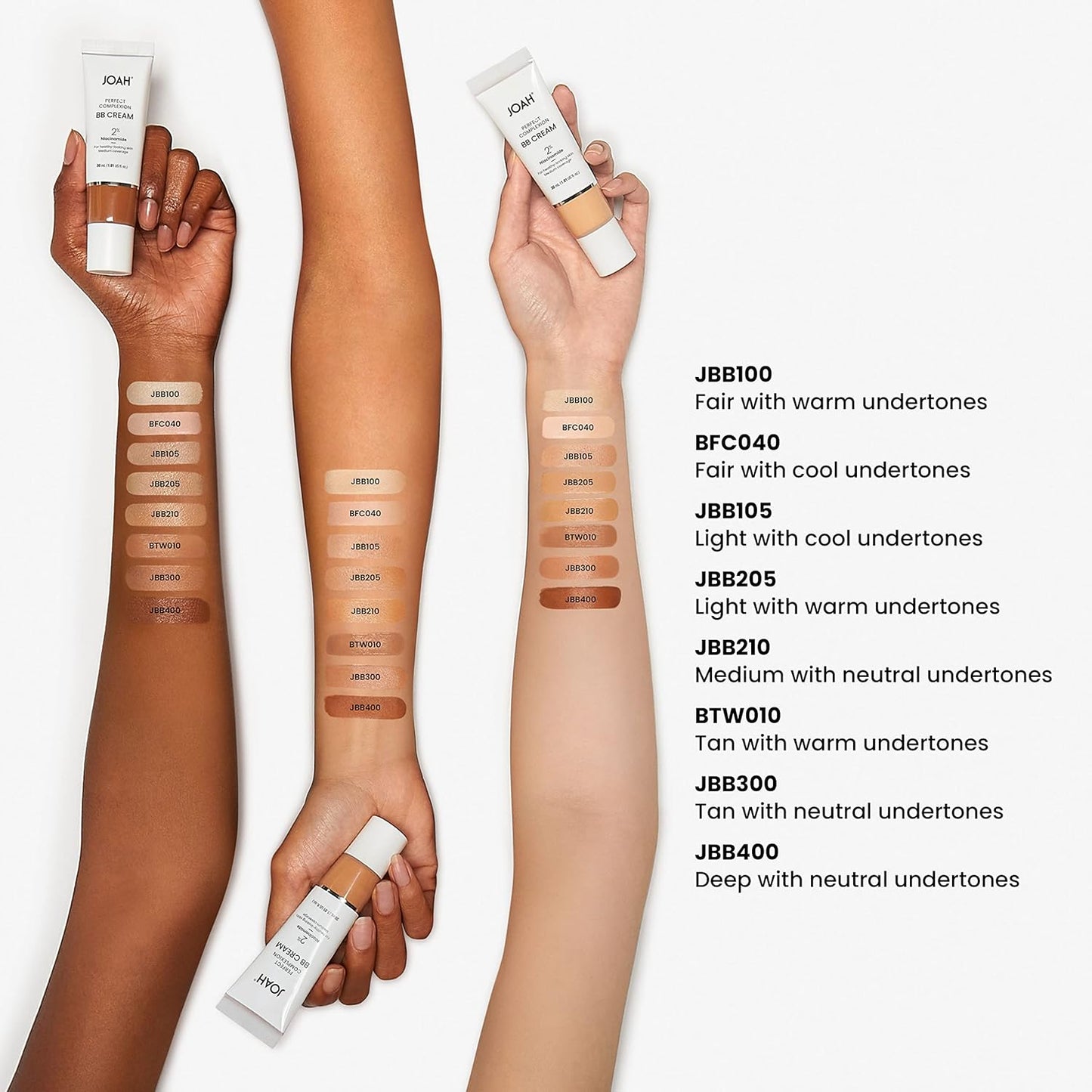 JOAH Beauty Perfect Complexion BB Cream – Medium Buildable Coverage with Hyaluronic Acid & Niacinamide | Lightweight Korean Makeup Semi-Matte Finish