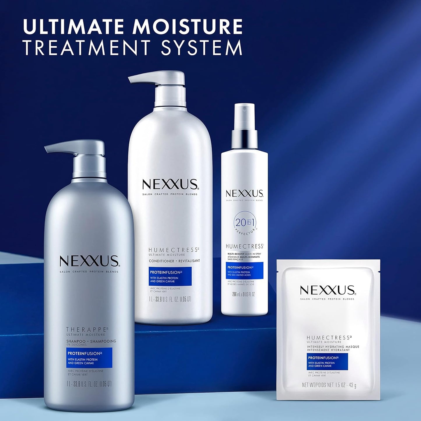 Nexxus Humectress Moisturizing Conditioner – Ultimate Moisture with Elastin Protein & Green Caviar for Dry Hair (33.8 fl oz)