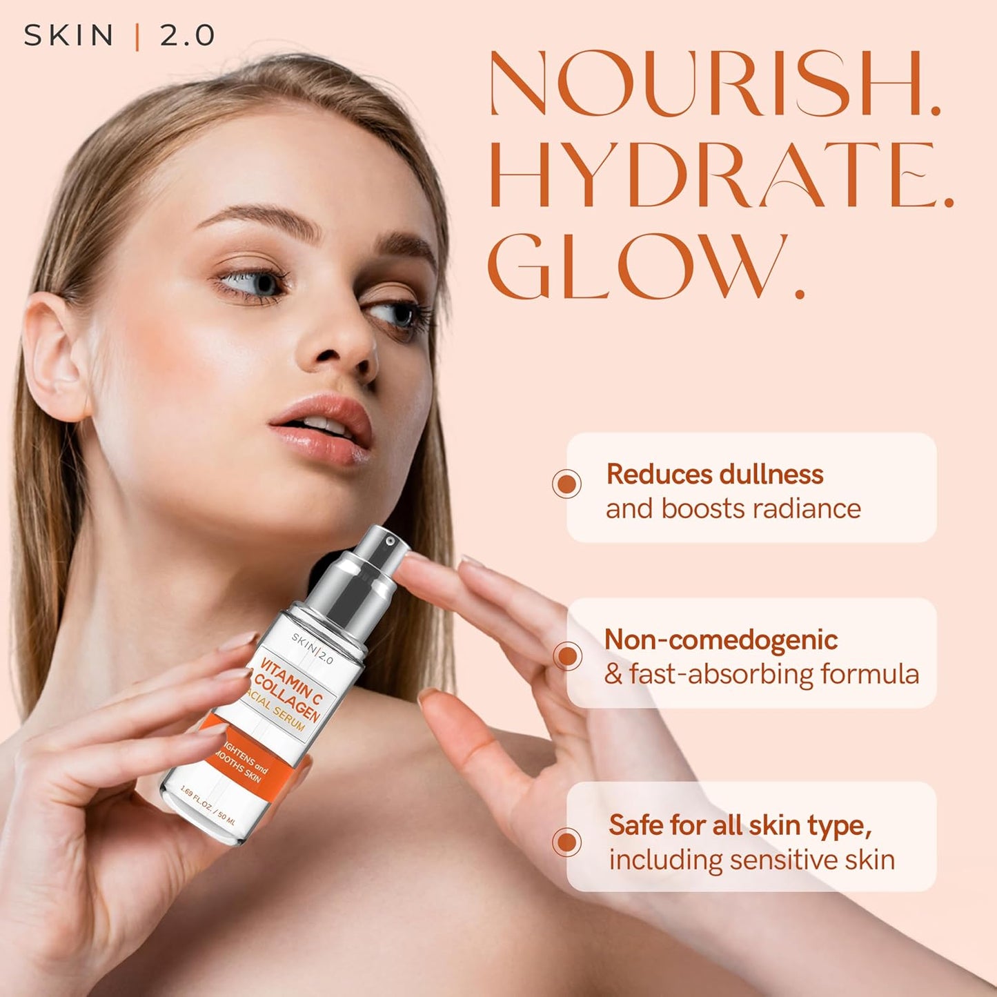 Vitamin C Serum for Radiant Skin | Anti-Aging, Dark Spot Remover & Hydrating Korean Skincare | Dermatologist Tested, Clean Beauty, Cruelty-Free – 1.69 fl.oz