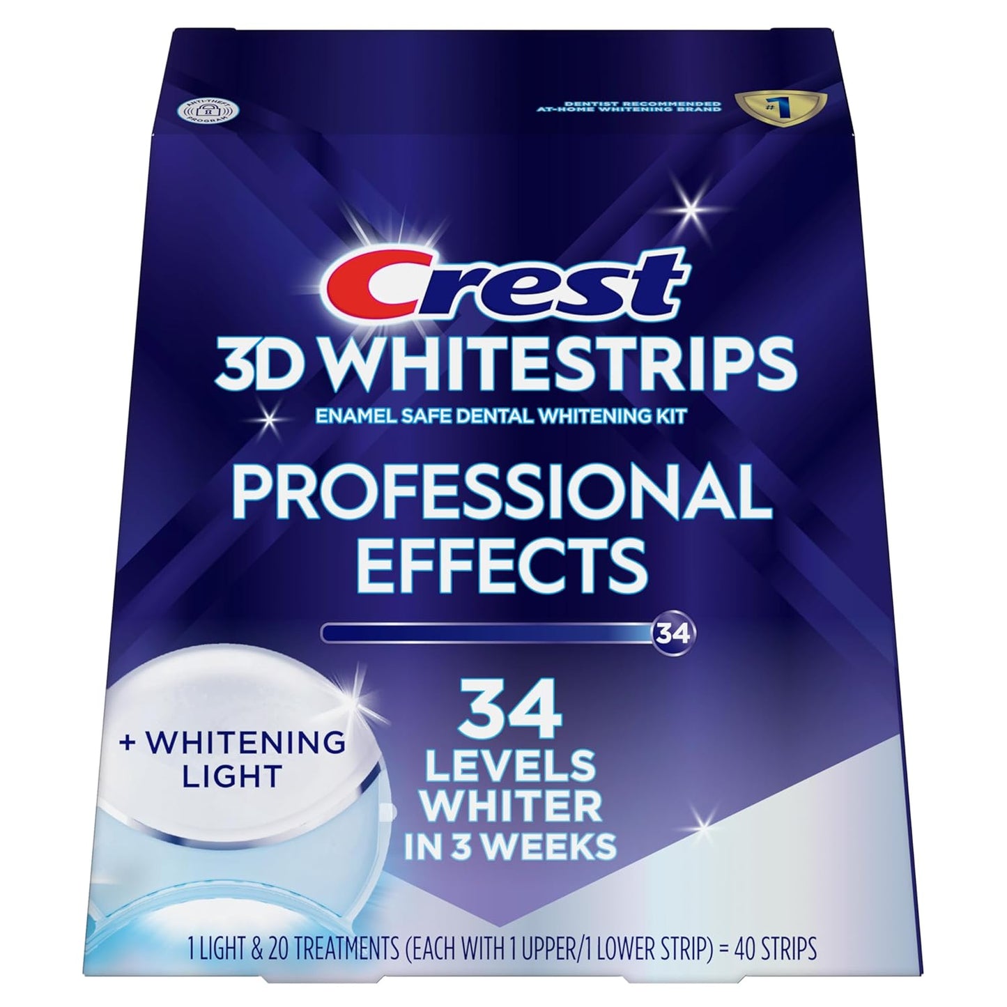 شرائط تبييض الأسنان الاحترافية Crest 3D Whitestrips + LED - 20 علاج تبييض