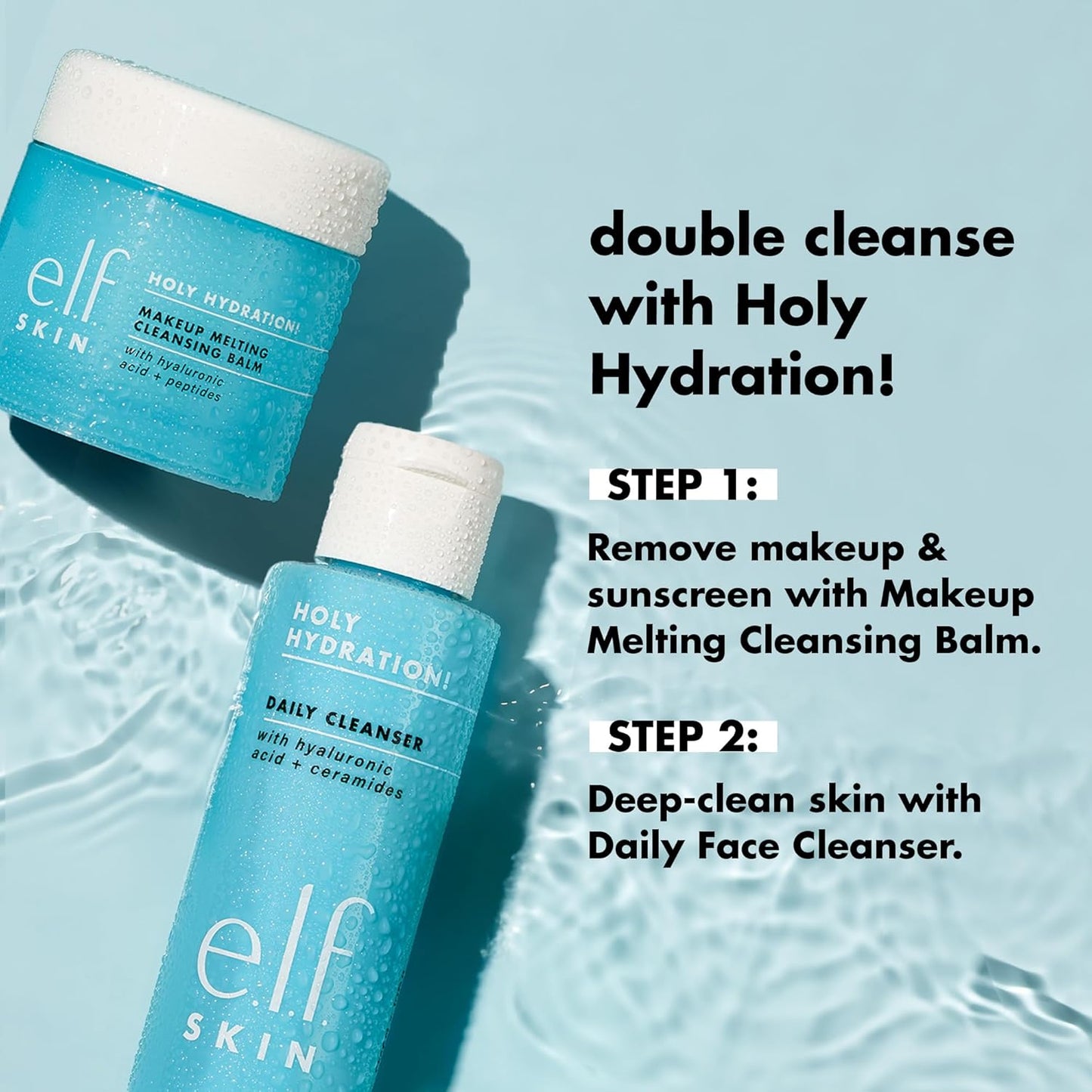 e.l.f. Holy Hydration Daily Cleanser – Hydrating Gel Face Wash with Hyaluronic Acid (3.71 oz)