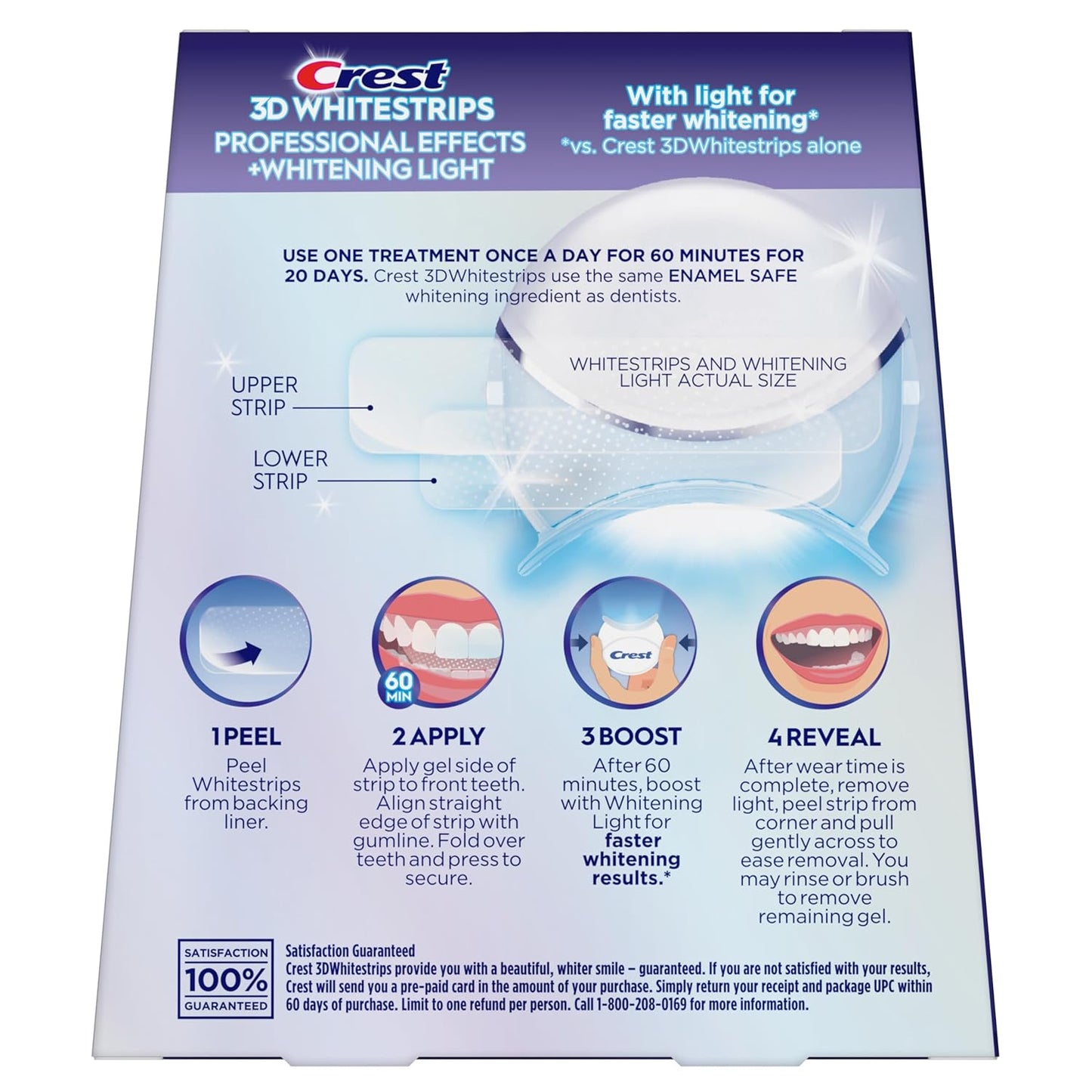 شرائط تبييض الأسنان الاحترافية Crest 3D Whitestrips + LED - 20 علاج تبييض
