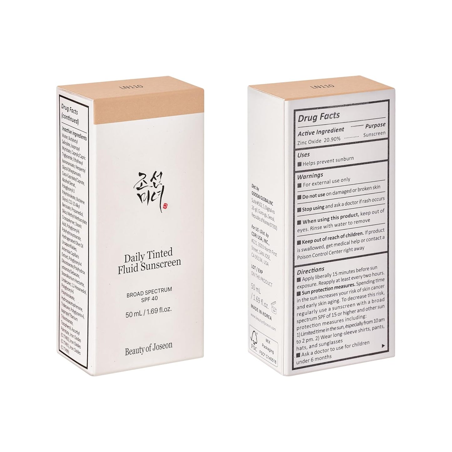 Beauty of Joseon Daily Tinted Fluid Sunscreen SPF 40 | 12 Shades, Moisturizing Korean Face Sunscreen, Broad Spectrum, Lightweight & Natural Finish (50ml / 1.69 fl oz)