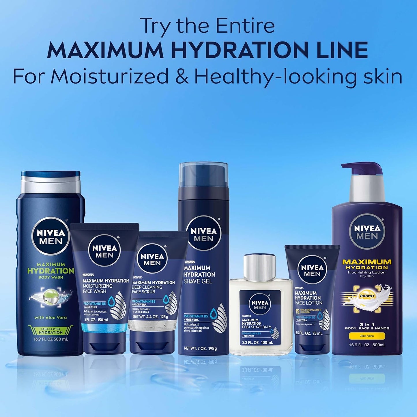 NIVEA MEN Maximum Hydration Face Scrub – Deep Cleaning with Aloe Vera | 3 Pack, 4.4 oz Each