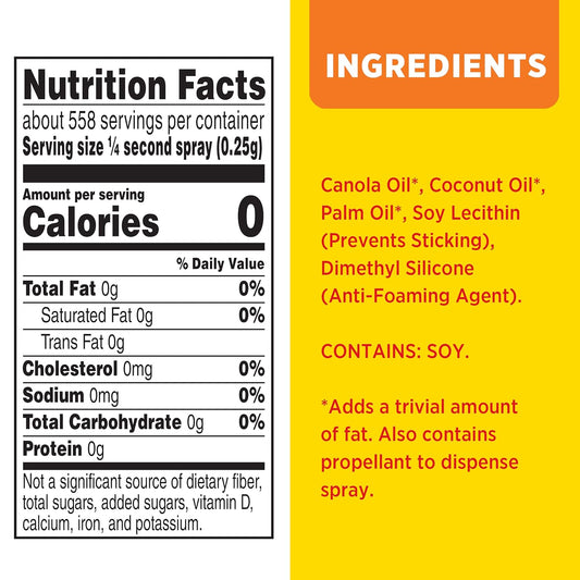 PAM Original Made with Canola Oil Blend Non Stick Cooking Spray, 170 g