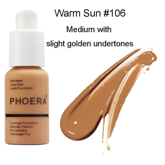 PHOERA Oil-Control Matte Concealer Foundation – Natural Finish & Long-Lasting Coverage