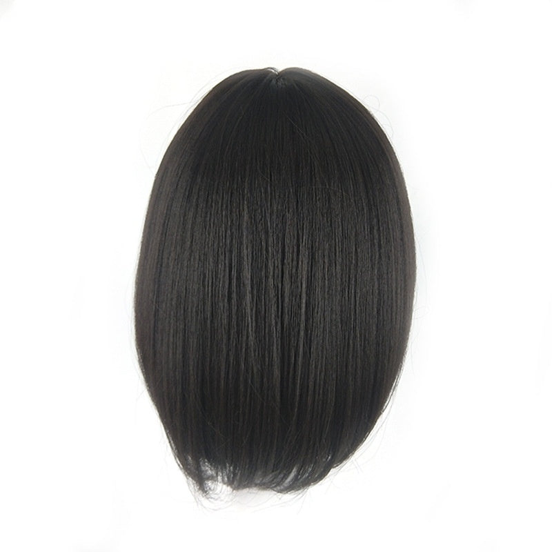 باروكة شعر بوب قصيرة من LuxuryGlow للنساء - مظهر برازيلي طبيعي على طراز ريمي (أسود/بني)