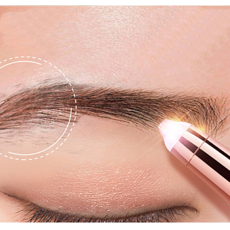 LuxuryGlow Flawless Eyebrow Trimmer with LED Light – Painless Hair Remover for Women