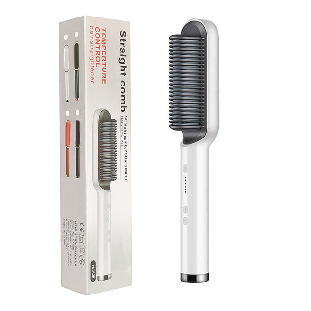 LuxuryGlow 2-in-1 Hair Straightener & Hot Comb – Negative Ion Curling Brush