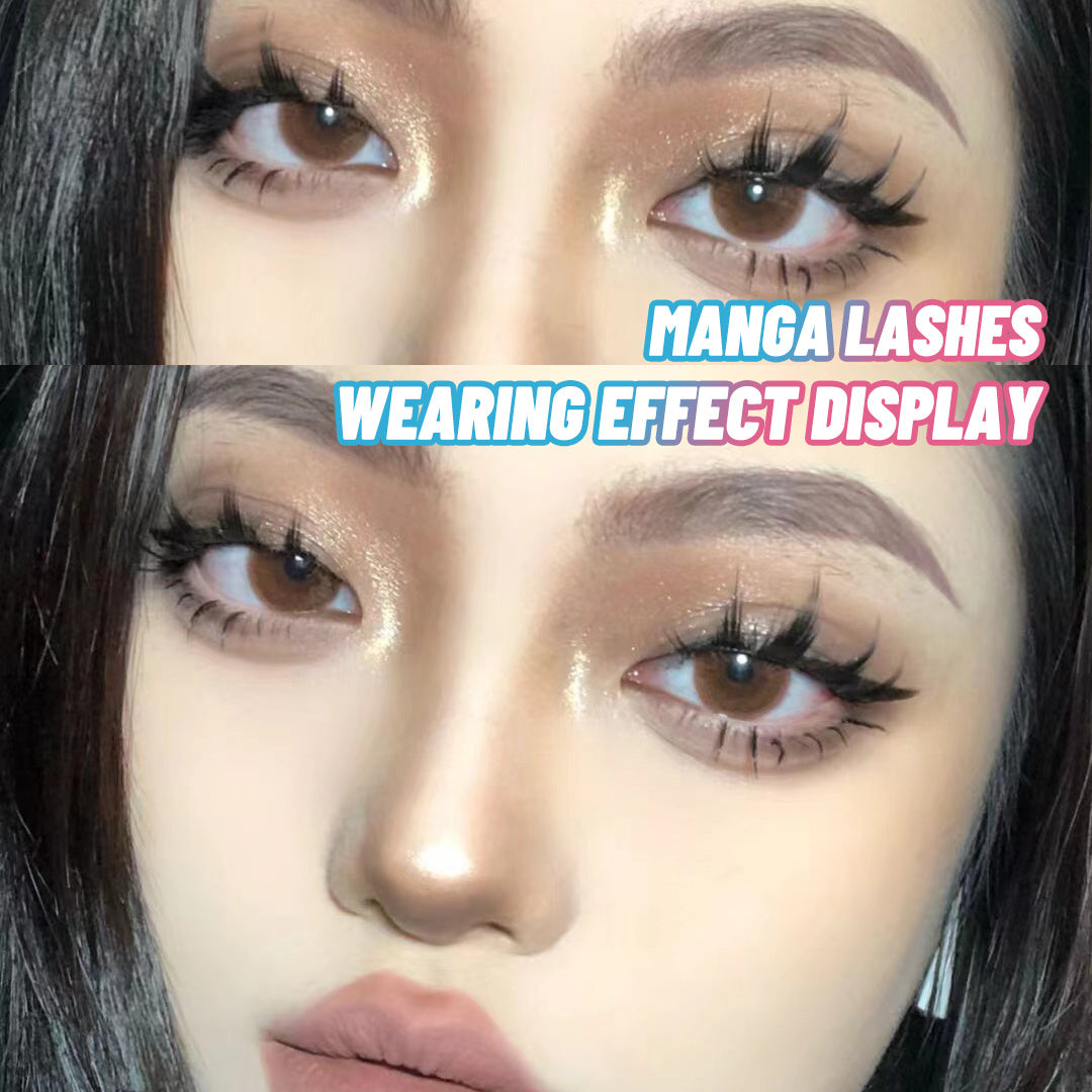 Pestañas Manga LuxuryGlow: 5 pares de pestañas postizas naturales y tenues para cosplay de anime