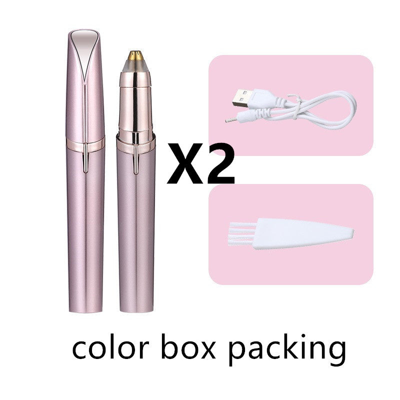 LuxuryGlow Flawless Eyebrow Trimmer with LED Light – Painless Hair Remover for Women