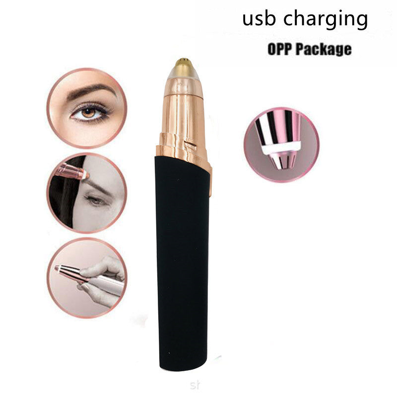 LuxuryGlow Flawless Eyebrow Trimmer with LED Light – Painless Hair Remover for Women