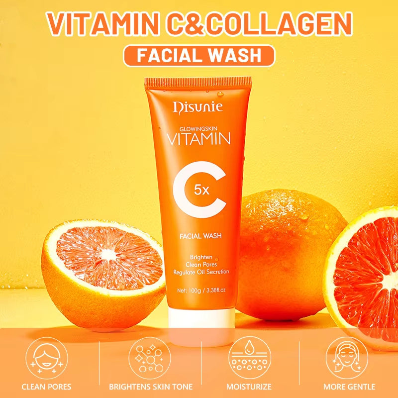 Limpiador facial Disunie con vitamina C y aminoácidos: iluminador y control de grasa (100 ml)