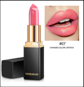 Lápiz labial metálico que cambia de color HANDAIYAN – Brillo perlado dorado