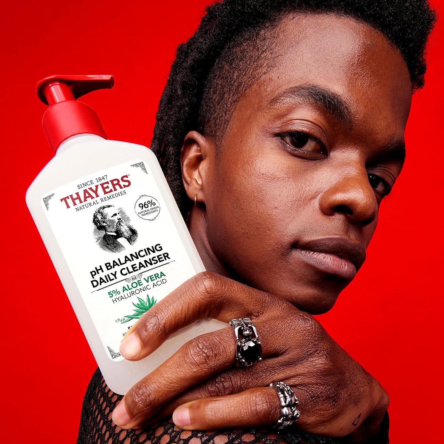 THAYERS pH Balancing Daily Cleanser – Gentle Aloe Vera Face Wash for All Skin Types, Hydrating & Non-Stripping, Fragrance-Free, Dermatologist Tested, 8 fl. oz.