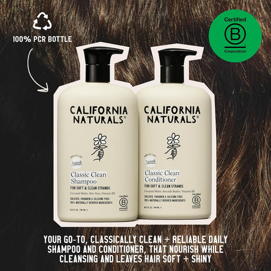 California Naturals Coconut Shampoo & Conditioner Set – Vegan, Cruelty-Free, Sulfate-Free Hair Care for All Hair Types, 20 fl oz x 2