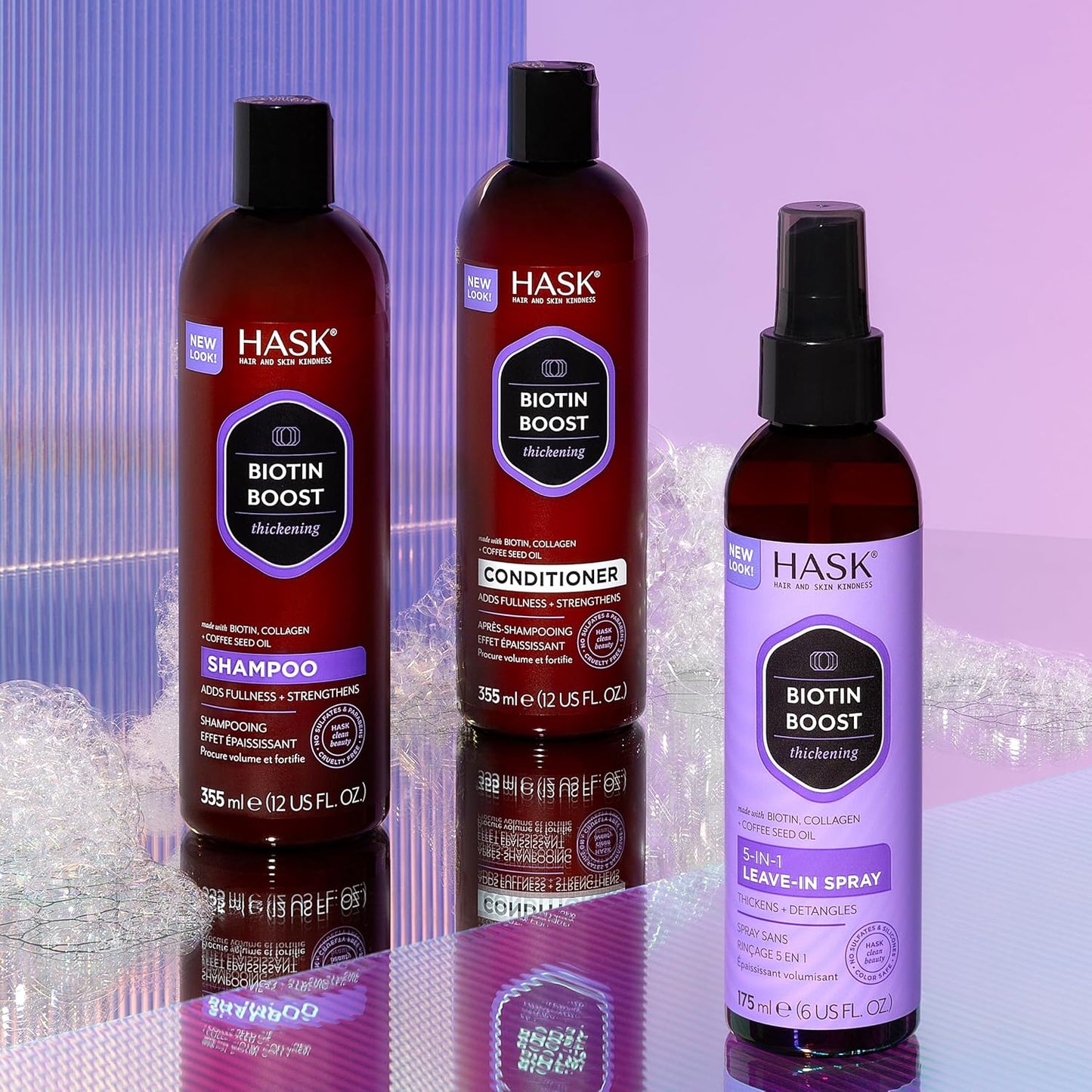 HASK Biotin Boost Thickening Shampoo & Conditioner Set | Adds Fullness, Strength & Volume | Sulfate-Free, Paraben-Free, Color-Safe | 12oz Each