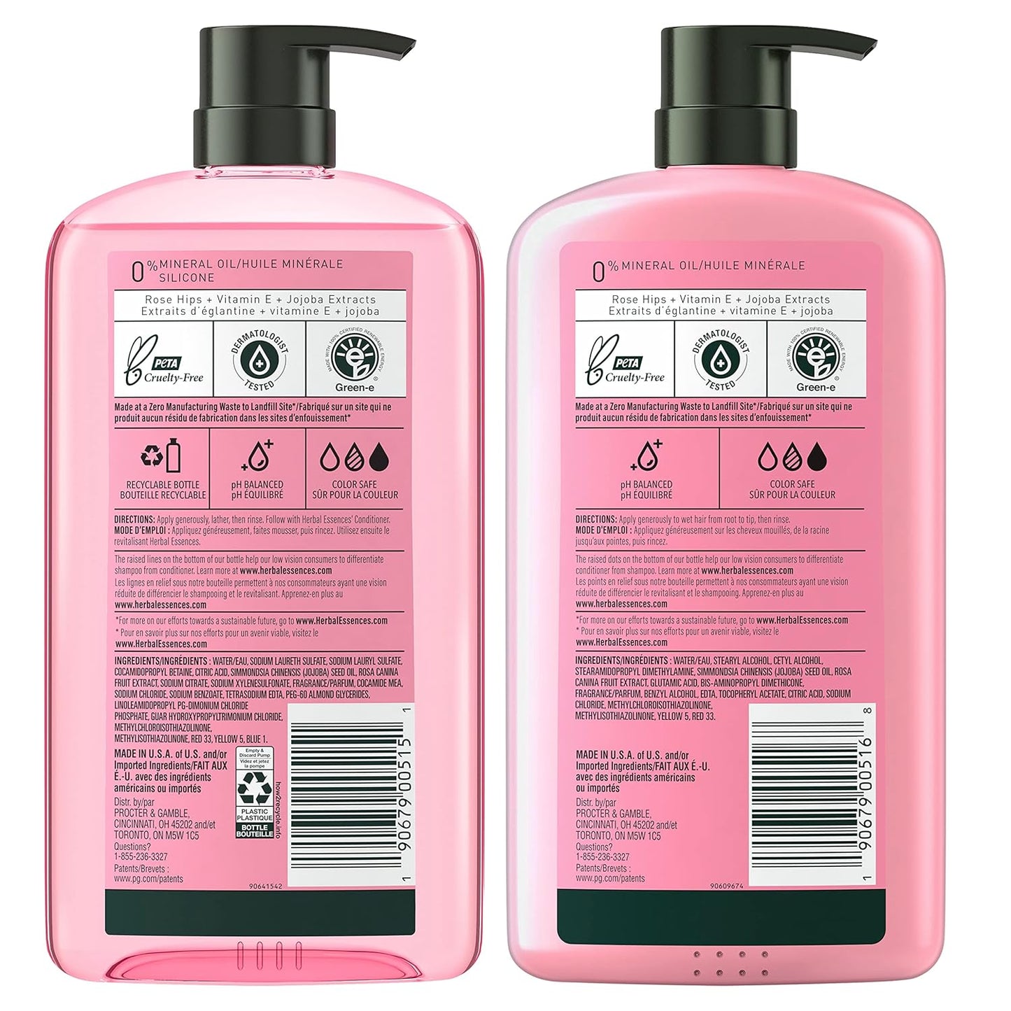 Herbal Essences Smooth Collection Shampoo & Conditioner Set with Rose Hips & Vitamin E – Paraben-Free, Color-Safe, Shine & Frizz Control (29.2 fl oz each, 2-Pack)
