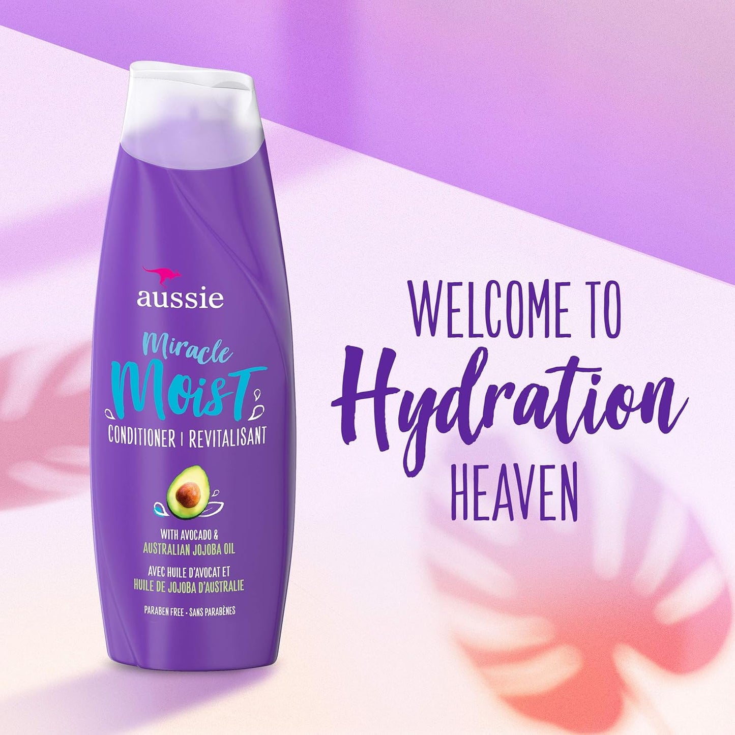 Aussie Miracle Moist Shampoo & Conditioner Set | Hydrating Hair Care with Avocado & Jojoba Oil for Dry Hair (12.1 fl oz, 2-Pack)