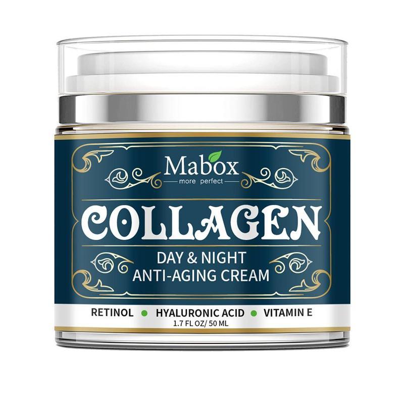Crema hidratante antiedad con colágeno Mabox: cuidado facial y de cuello de día y de noche