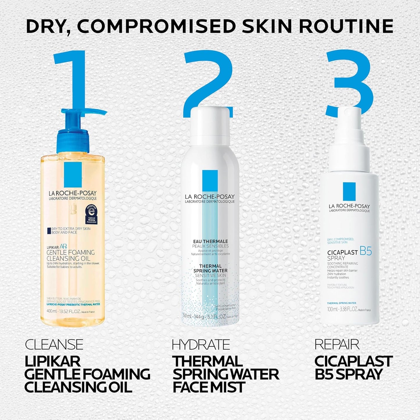 La Roche-Posay Cicaplast B5 Spray – Hydrating Face & Body Mist with Vitamin B5 & Madecassoside – Soothes, Repairs & Strengthens Skin Barrier