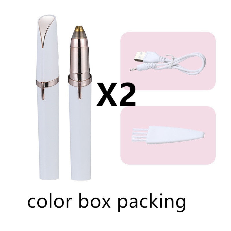 LuxuryGlow Flawless Eyebrow Trimmer with LED Light – Painless Hair Remover for Women