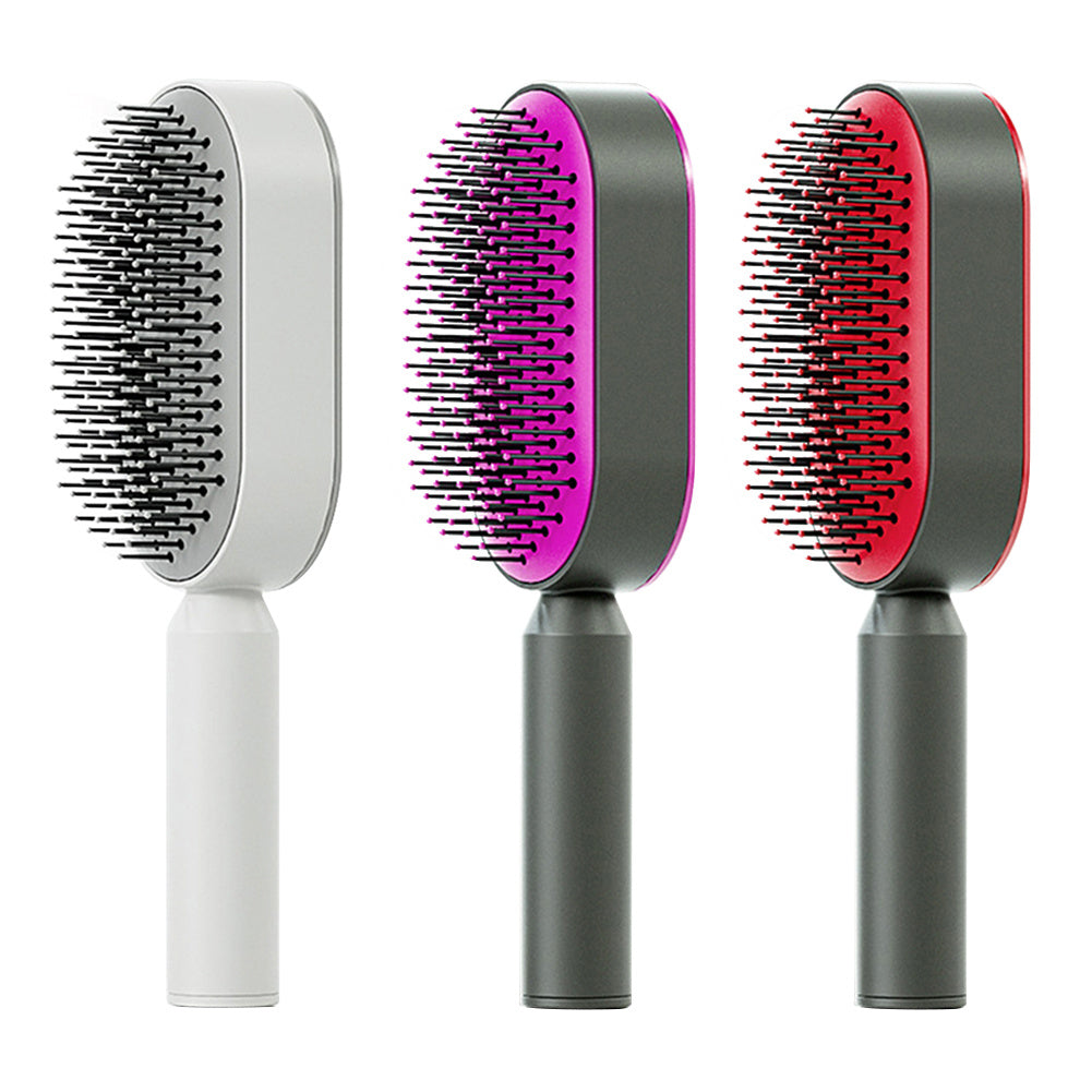 Self-Cleaning Hair Brush - Air Cushion Scalp Massager & Anti-Static - LUXURY GLOW