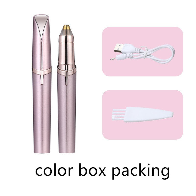 LuxuryGlow Flawless Eyebrow Trimmer with LED Light – Painless Hair Remover for Women