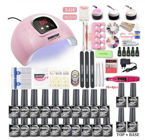 Máquina de fototerapia para uñas Santilady de 80 W: kit para uñas de gel con lámpara LED y esmalte