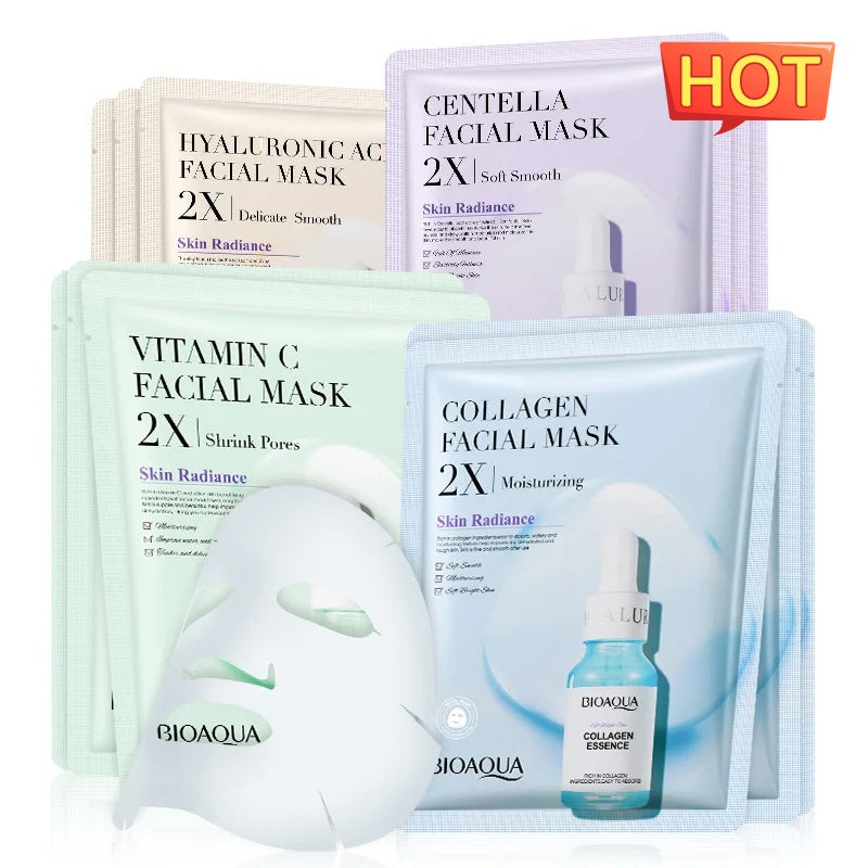 BIOAOUA Collagen & Hyaluronic Acid Face Mask – Hydrating & Firming Sheet Mask