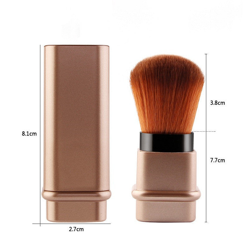 Brocha de maquillaje individual portátil LuxuryGlow: diseño compacto para retoques en cualquier lugar