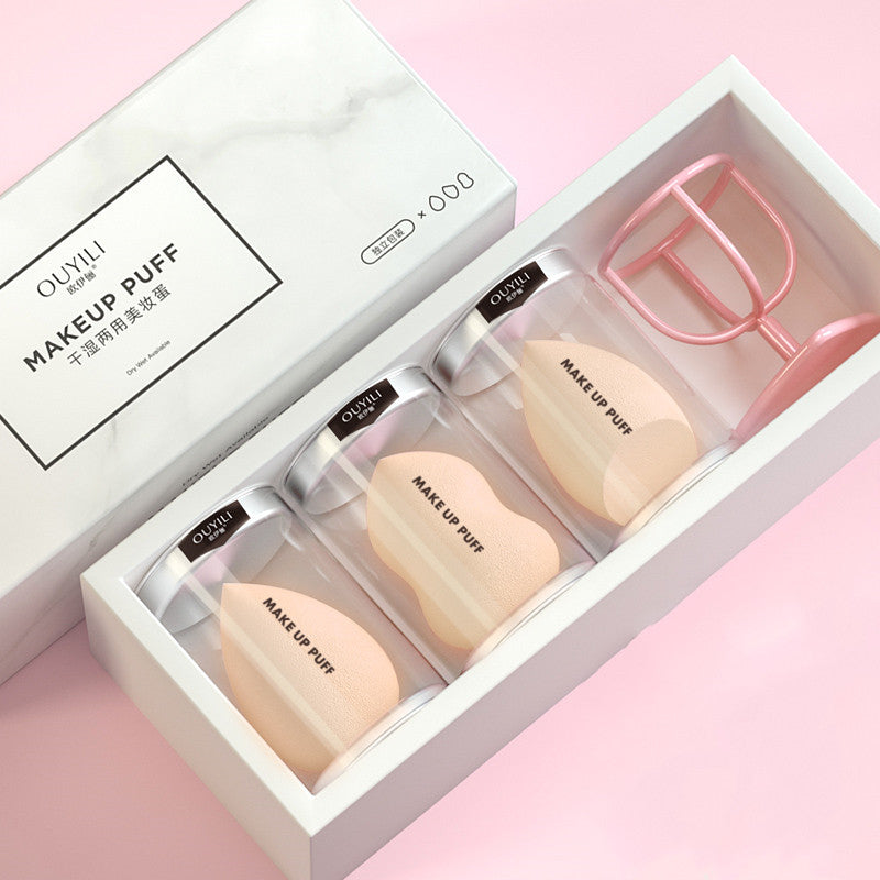 OUYILI Beauty Egg - Esponjas de maquillaje tipo huevo con forma de calabaza y limpiador opcional