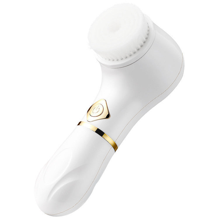 Cepillo limpiador facial eléctrico LuxuryGlow: limpiador profundo de poros y exfoliante (blanco)