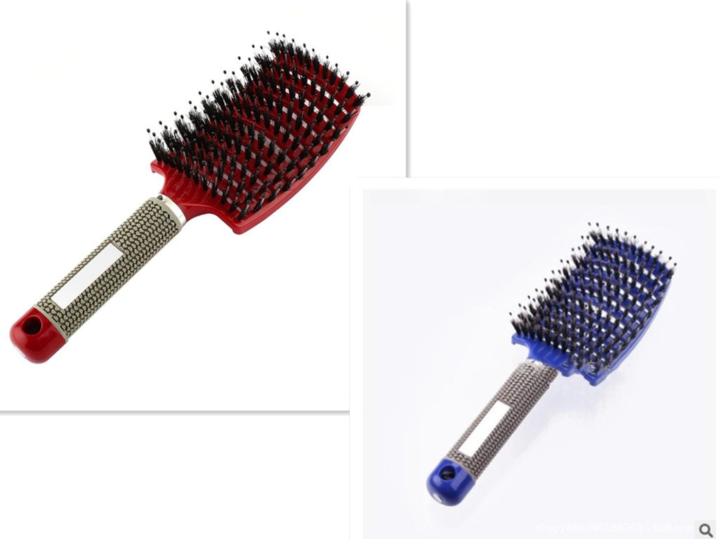 Cepillo desenredante antienredos LuxuryGlow: masajeador del cuero cabelludo y peine de cerdas para mujeres