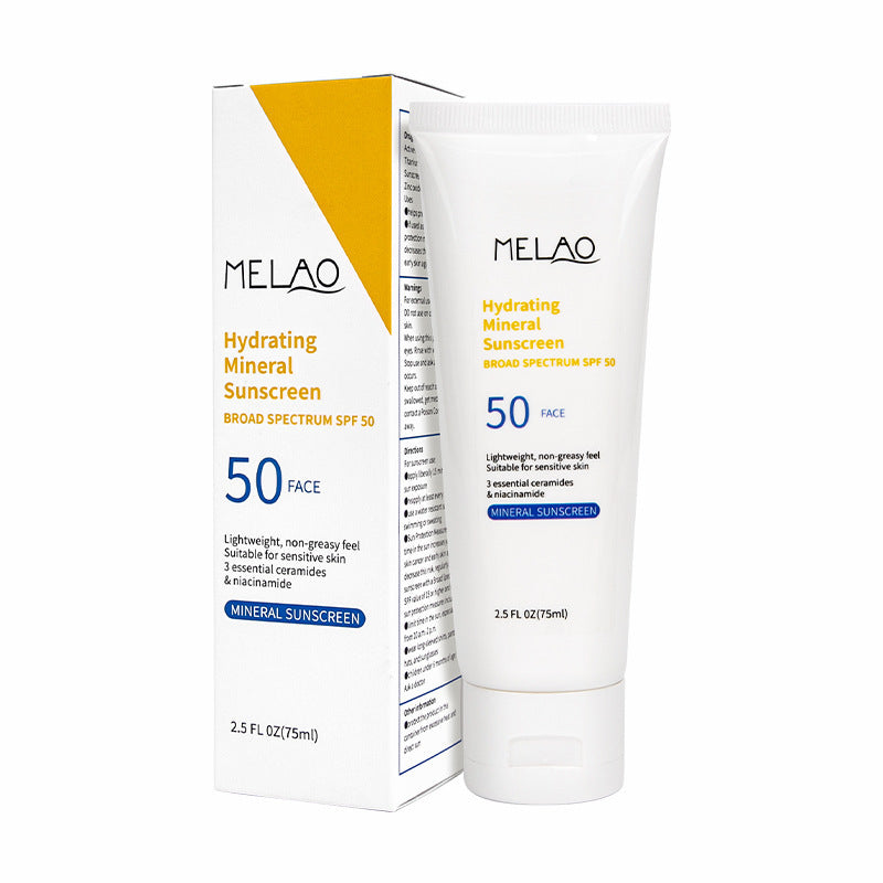 Loción protectora solar MELAO con protección UV de 75 ml: prebase hidratante y refrescante