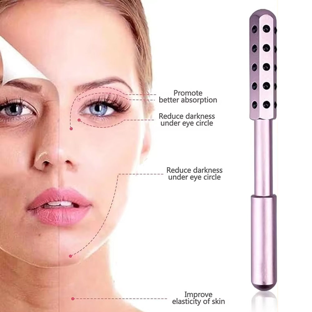 أداة تدليك الوجه من الجرمانيوم من LuxuryGlow، 30 حجرًا، مضادة للتجاعيد وشد الوجه