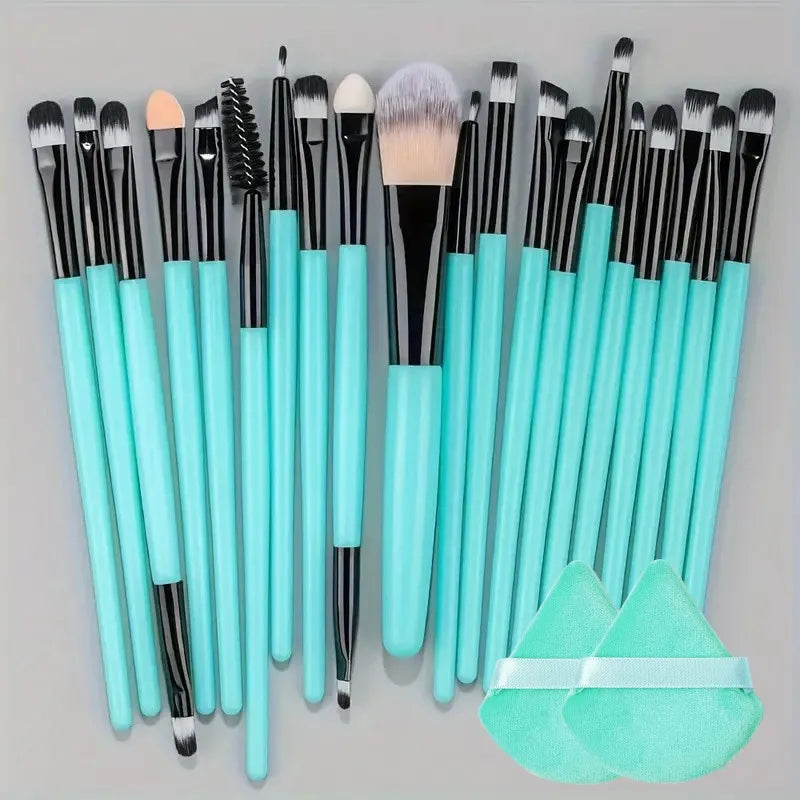 LuxuryGlow 20Pcs Professional Makeup Brush Set – Eyeliner, Blending, Foundation & More
