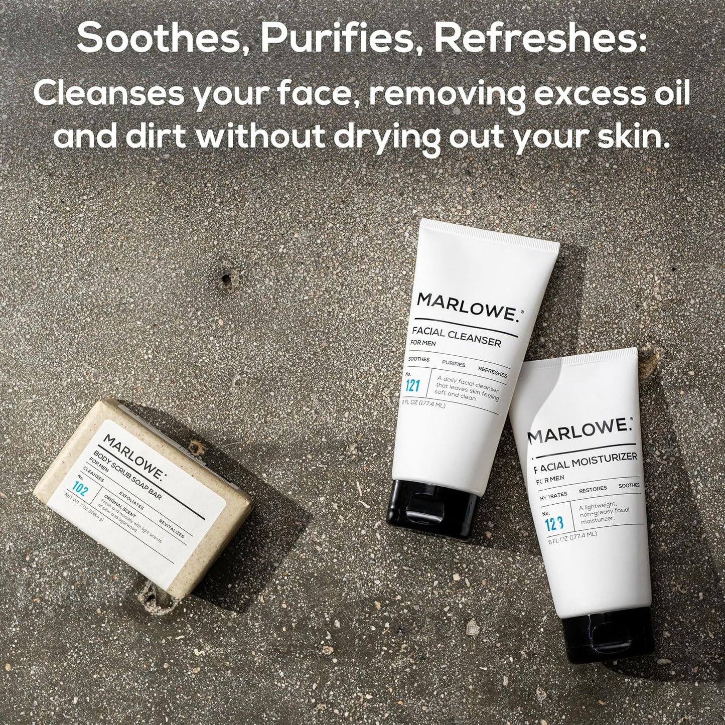 MARLOWE. No. 121 Facial Cleanser – Daily Men’s Face Wash with Natural Extracts & Antioxidants | Soothes, Purifies & Refreshes – 6 oz