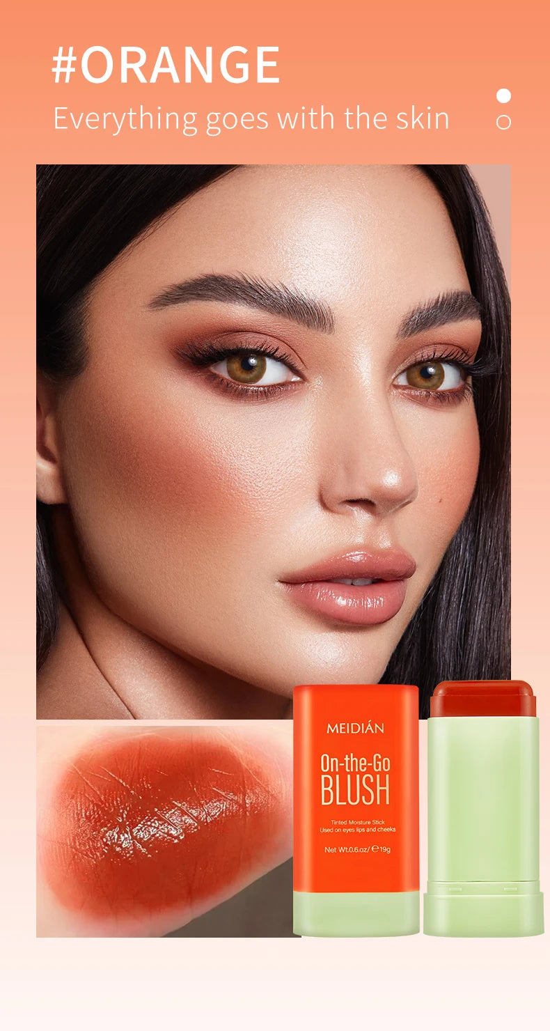 LuxuryGlow 3-in-1 Waterproof Blush Stick | Lipstick, Eyeshadow & Cheek Color