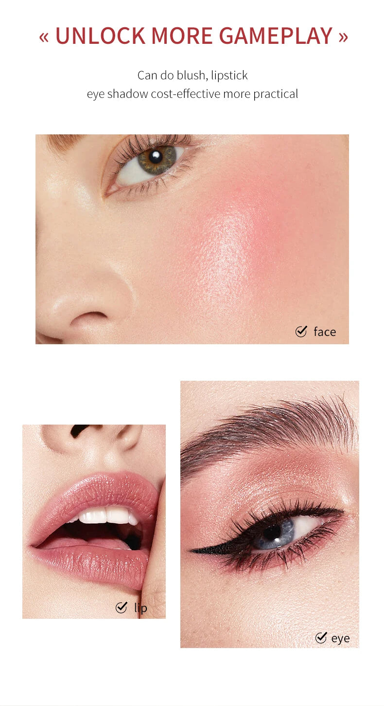 LuxuryGlow 3-in-1 Waterproof Blush Stick | Lipstick, Eyeshadow & Cheek Color