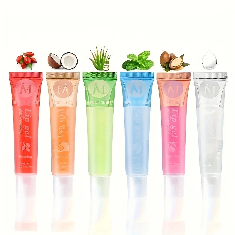 LuxuryGlow - Set de 6 brillos labiales hidratantes con aceite: hidratantes, voluminizadores y de larga duración