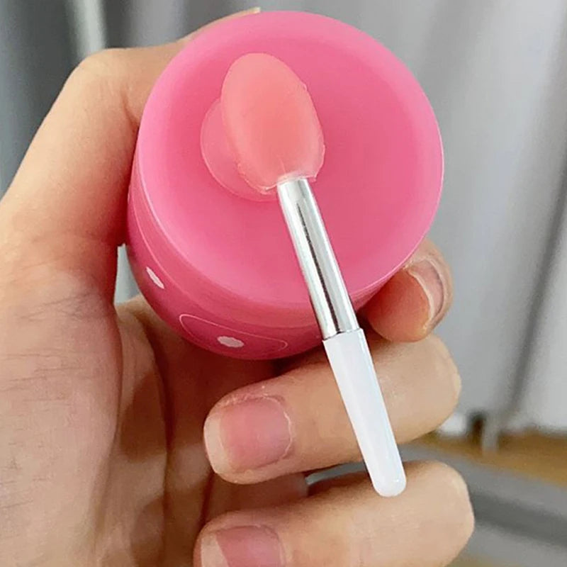 Aplicador de mascarilla labial de silicona LuxuryGlow con funda: cepillo higiénico para bálsamo labial y mascarilla