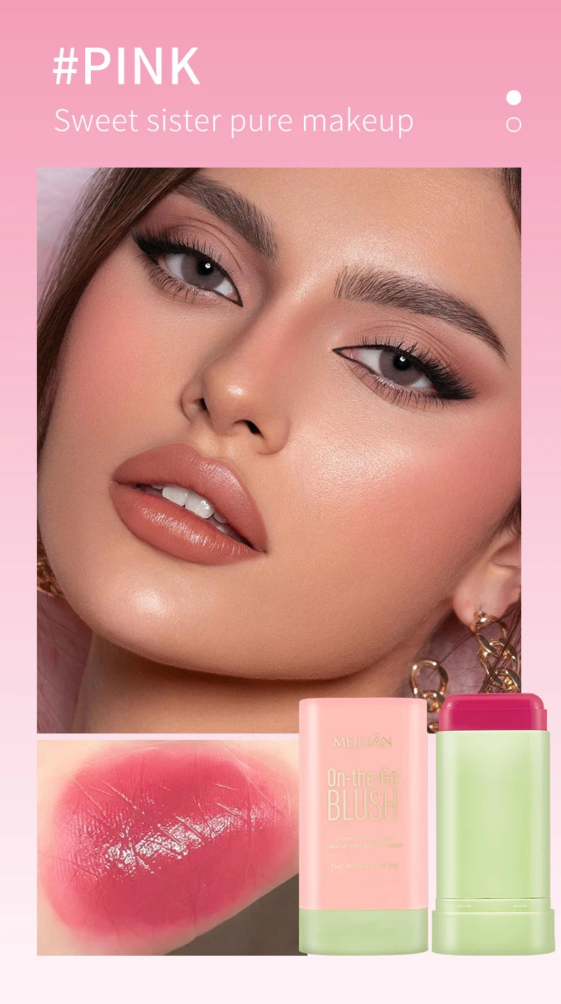 LuxuryGlow 3-in-1 Waterproof Blush Stick | Lipstick, Eyeshadow & Cheek Color
