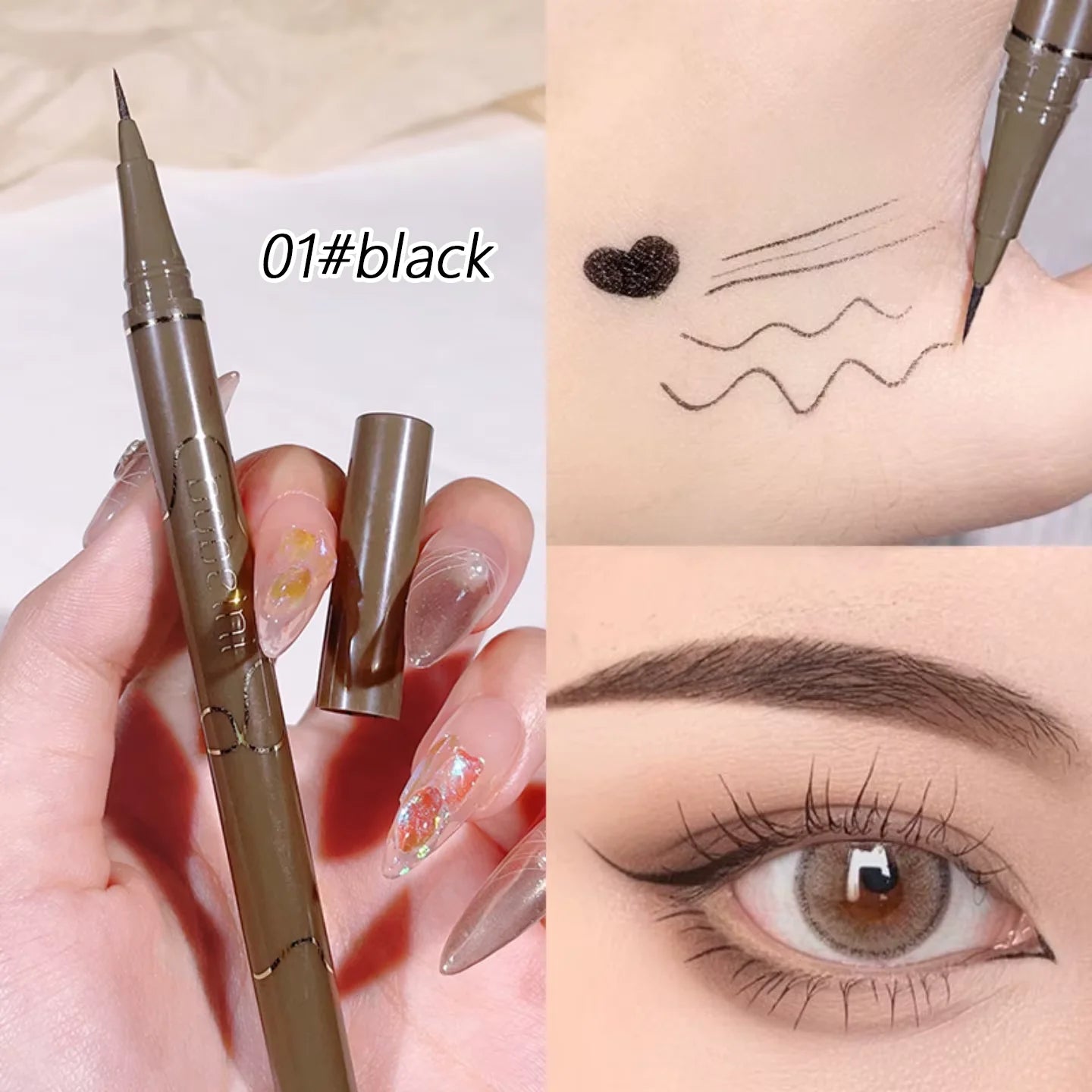 LuxuryGlow Waterproof Brown Liquid Eyeliner Pen – Long-Lasting, Smudge-Proof, Easy for Beginners