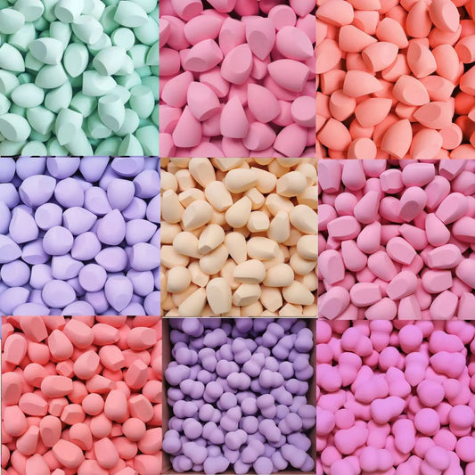 مجموعة إسفنجات مكياج فاخرة من LuxuryGlow - 10/20/50/100 قطعة من إسفنجات التجميل فائقة النعومة