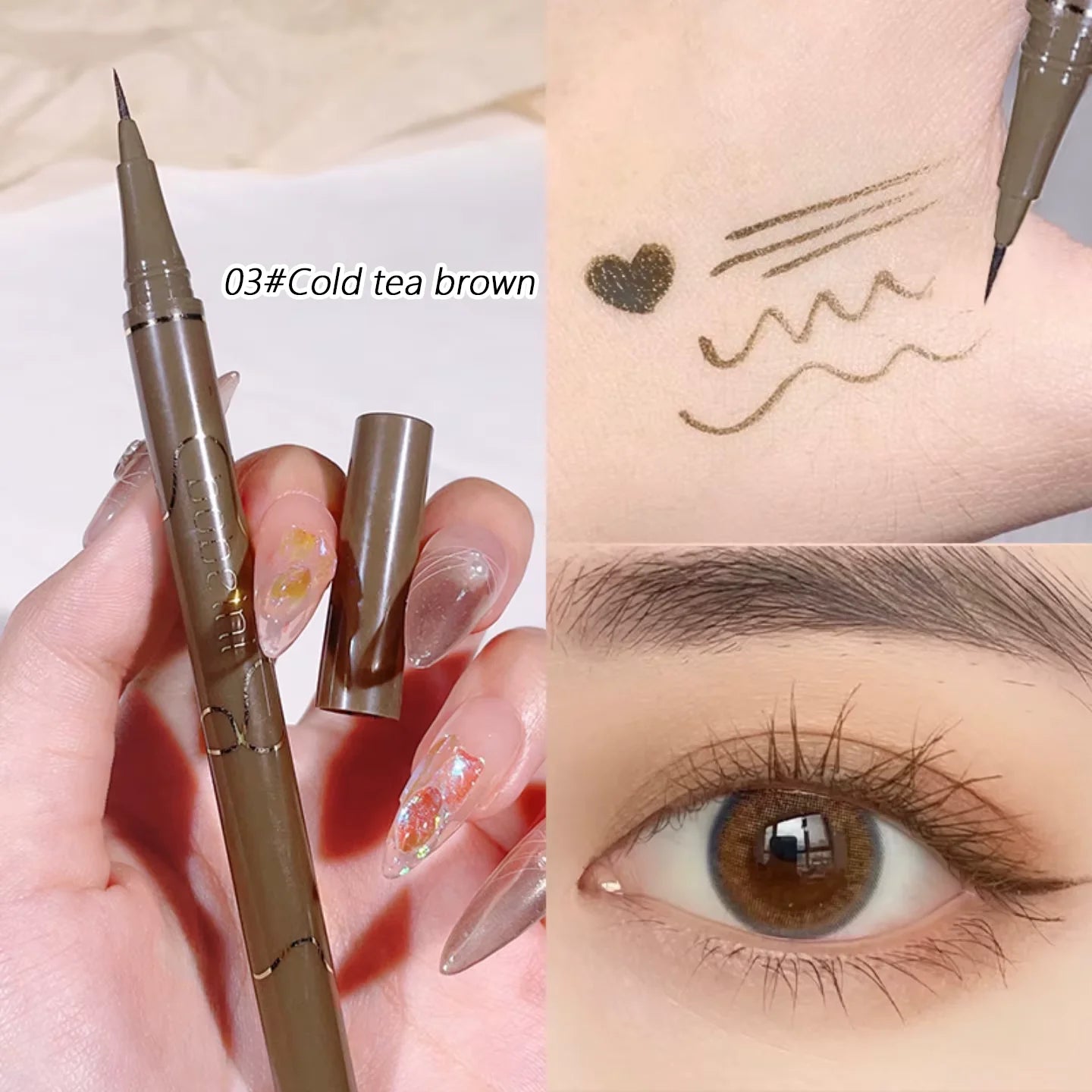LuxuryGlow Waterproof Brown Liquid Eyeliner Pen – Long-Lasting, Smudge-Proof, Easy for Beginners