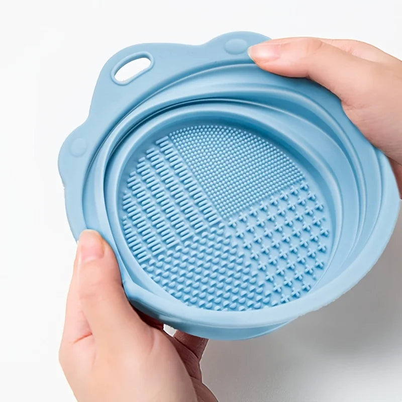 SALON FASHION Makeup Brush Cleaner Set – Silicone Cleaning Bowl & Brush Holder