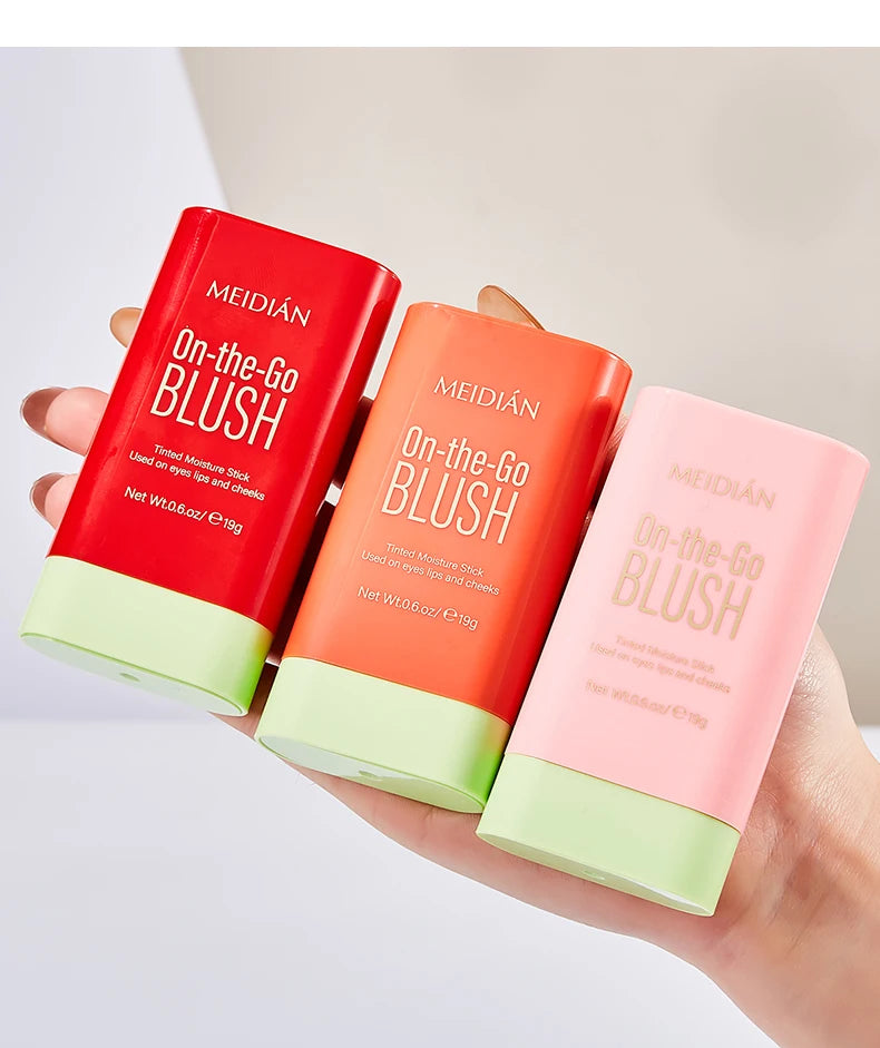 LuxuryGlow 3-in-1 Waterproof Blush Stick | Lipstick, Eyeshadow & Cheek Color