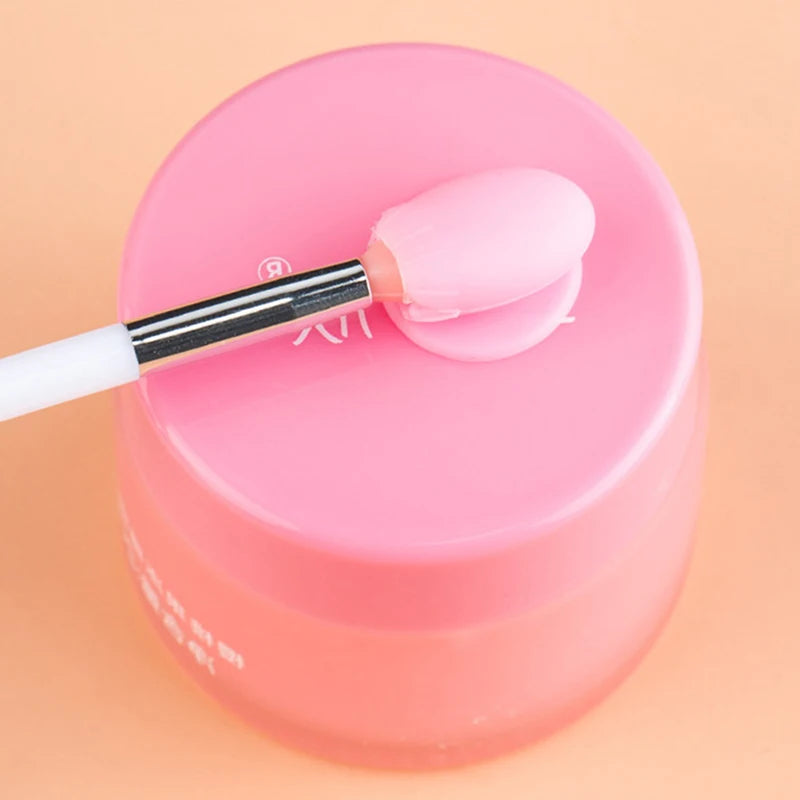 Aplicador de mascarilla labial de silicona LuxuryGlow con funda: cepillo higiénico para bálsamo labial y mascarilla